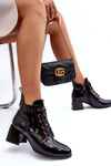Low-Cut Lace-Up Patent Boots SBarski MR870-66 Black