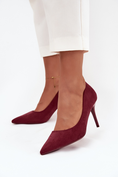 Women's High Heels Made of Eco Suede Bordeaux Elvessa