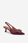 Stiletto Heels With Bow Burgundy Folesca