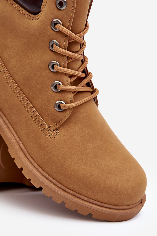 Trapery Botki Męskie Sznurowane Camel Memeni NU7724-8