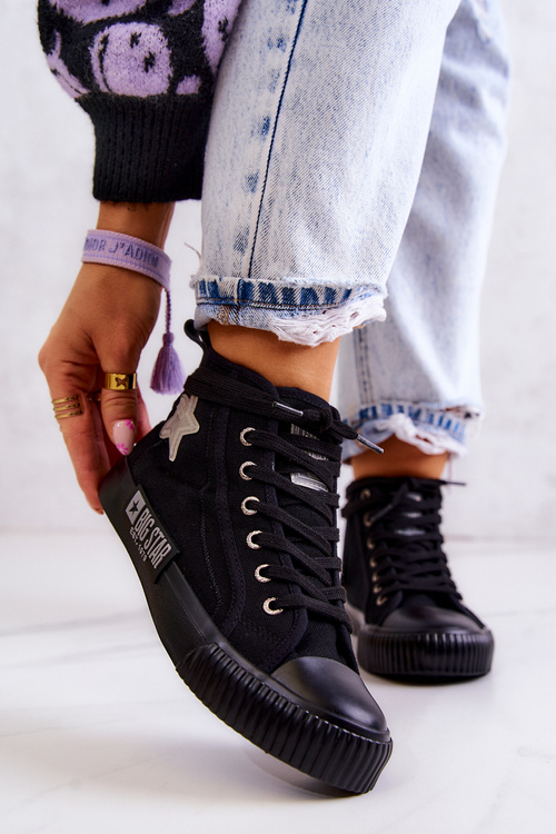 Trampki Damskie Klasyczne Wysokie Czarne Big Star JJ274380