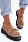 Women's Suede Loafers Moccasins Beige Ramvli
