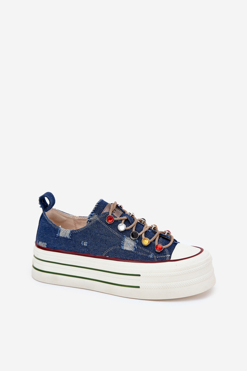Womens Platform Sneakers GOE RR2N4103 Navy