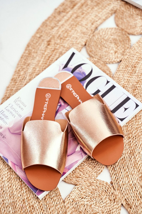 Women's Flat Flip Flops Pink Gold Mimios