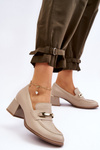 Comfortable Leather Pumps Beige Damira 