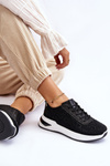 Sneakersy Damskie Cyrkonie Czarne Raiden