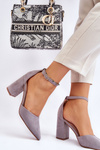  Suede Heel Pumps Grey Lexie