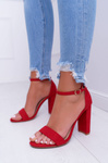 Women's Stiletto Sandals Suede Red Anastasie