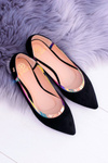 Lu Boo Czarne Transparentne Holograficzne Balerinki w Szpic Lison