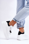 Women's Sport Shoes On Massive Platform White-Black Mariell