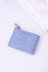 Small Blue Women's Wallet Gold Lock