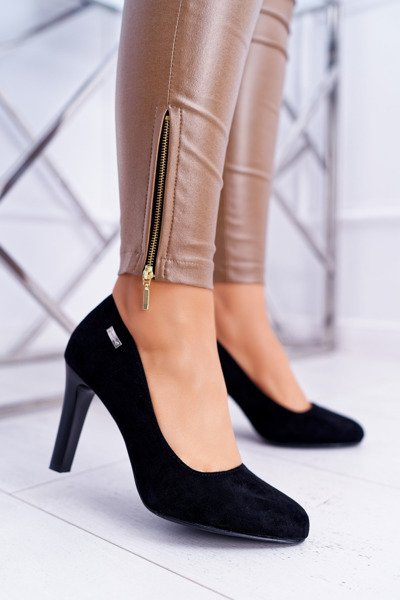 Women's Black Stiletto Suede Sergio Leone Campbell pumps