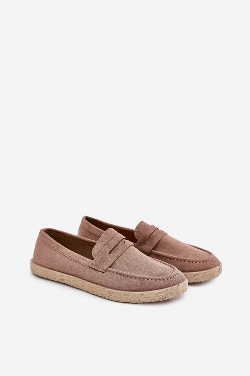 Men's Moccasins With Braiding Dark Beige Fiamar
