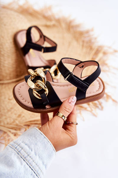 Children's Sandals With Velcro Black Layra