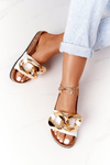Slippers On The Cork Sole With Chain White Last Dance