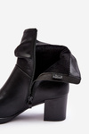 Women's Pleated Boots On Heel Black Liriam