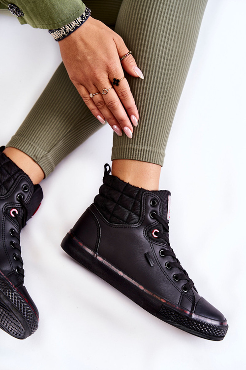 Trampki Damskie Wysokie Cross Jeans Czarne KK2R4058C