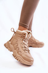 Women's Warm Boots On The Platform Beige Ofelia