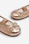 Kids' ballet flats with bow Gold Jellema