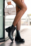 Women's Classic Ankle Boots On Flat Heel Black  Maddies 