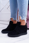 Sneakersy Damskie Czarne Trampki Lu Boo Cekiny PinkSugar