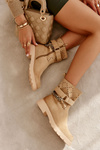 Openwork Booties With A Zipper With A Chain Beige Chantelle 