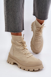 Women's Workers Boots With Socks Beige Abigail