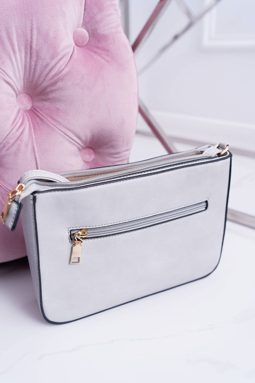 Women's Shoulder Handbag Grey Golden Letter V