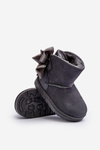 Children's Insulated Snow Boots With bow Grey Snowis