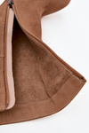 Ankle boots made of natural suede lined with a heel with gathering Zazoo 4216 beige