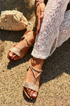 Women's Flat Sandals With Straps S.Barski KV27-010 Gold