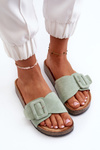 Women's Slippers with Buckle Eco Suede Mint Laeltia