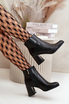 Smooth Women's Heeled Boots Made Of Eco Leather Insulated Black Milisea