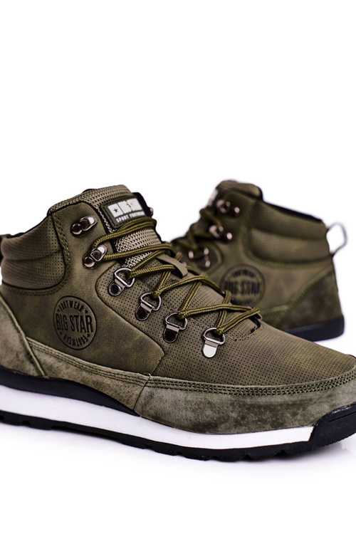 Buty Trekkingowe Skórzane Big Star Khaki GG274617