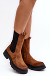 Botki Sztyblety Damskie Suwak Camel Samil 23BT35-6440