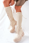High boots with sock Beige Monteri
