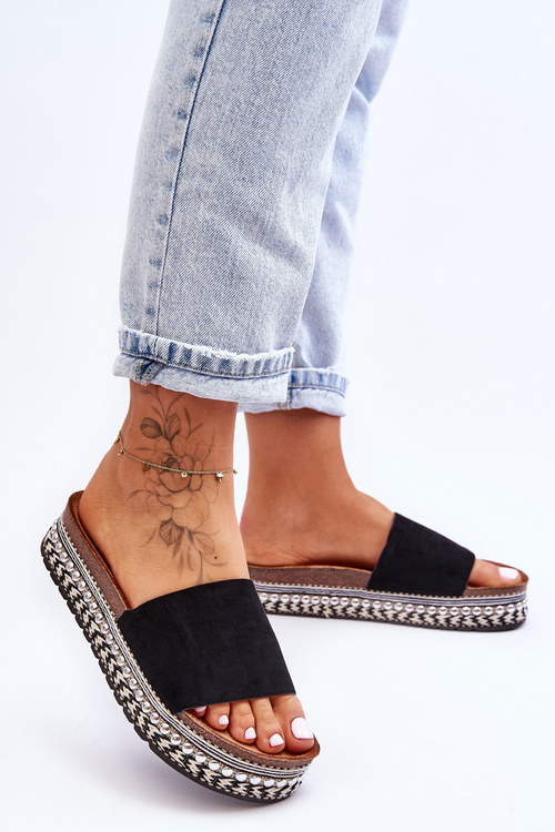 Women's Smooth Suede Slippers Black Hayen