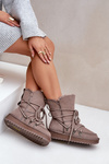 Women's Snow Boots Made Of Natural Suede D.Franklin DFSH375004 Taupe