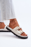 Women's Eco Leather Sandals with Buckles White Valmira