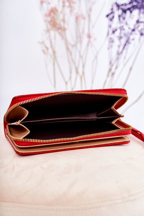 Women's Large Wallet With Ornament Red Fabio