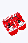 Women's Christmas Socks With Santa Hats COSAS Red