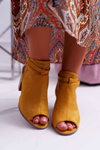 Women's Suede Sandals Yellow Thido
