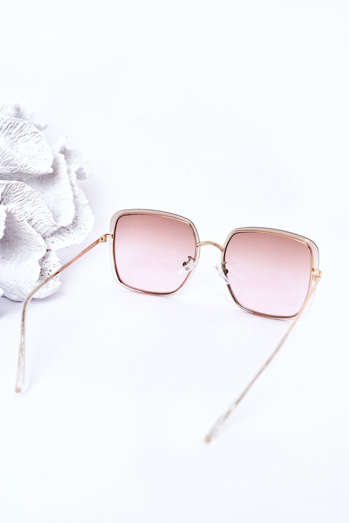 Gold Square Sunglasses Brown-Pink Ombre