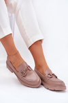 Ladies Moccasins Eco Leather With Decorative Detail Khaki Seftass