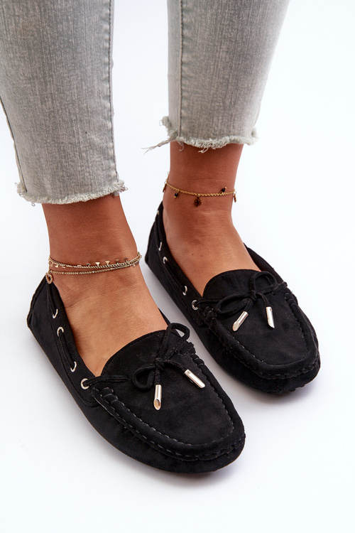 Women's Moccasins in Eco Suede Black Anemilda