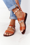 Flat Women's Sandals Camel-Gold Doris