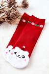 Christmas Cotton Socks Bear Red