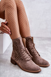 Lace-up suede boots Nicole 2751 Brown