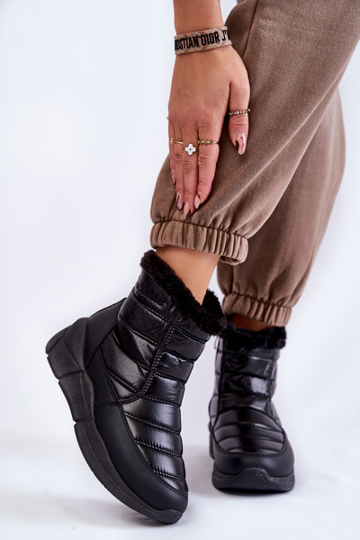 Women's Snow Boots With Zipper Black Senia