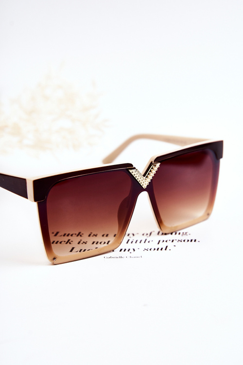 Square Sunglasses V130044 Brown and Beige
